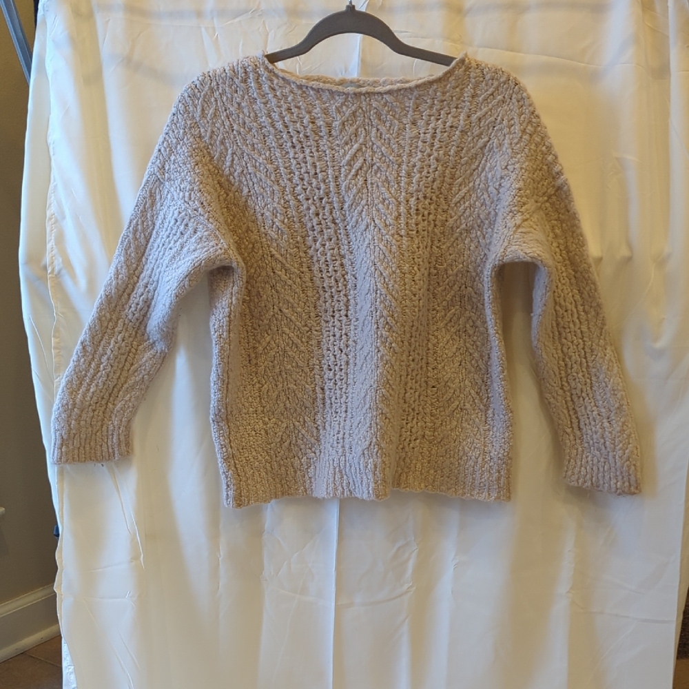 Vince Textured Knit Sweater in Cream